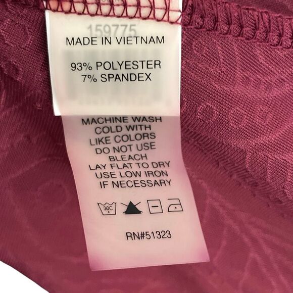 Vtg Surplice Wrap Midi Dress M Burgundy Matron Embossed Stretch Velvet Paisley - Picture 5 of 5